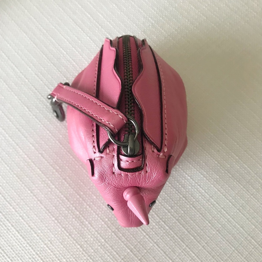 Coach Uni Coin Case, Pink Leather Unicorn Bag Charm Coin Case - Picture 5 of 16